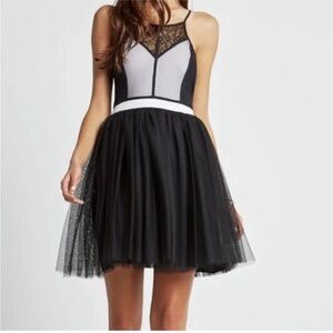 BCBG GENERATION Blocked Tulle Cocktail Dress